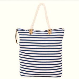 Summer & Rose Lined  Nautical Rope Handle Brittany Beach Bag